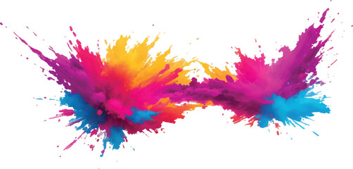 Holi Festival Paint Burst – Colorful Powder Explosion with Rainbow Pigment on Clean White Isolated Background
