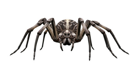 A detailed, close-up illustration of a large, eight-legged spider, showcasing its intricate body structure.