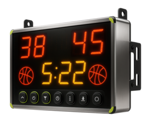 LED scoreboard with adjustable brightness for indoor basketball games