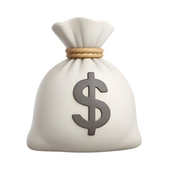 3D Money Bag Icon with Dollar Symbol