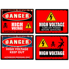 Danger, High Voltage, sign vector