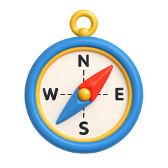 3D Compass Icon for Navigation and Direction

