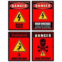 Danger, High Voltage, sign vector