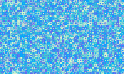 Vibrant abstract background of tiny squares in shades of blue and cyan.  Perfect for website banners, digital art, or as a textured overlay.