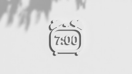 Minimalist White Alarm Clock Showing 700 AM - Morning Routine Concept