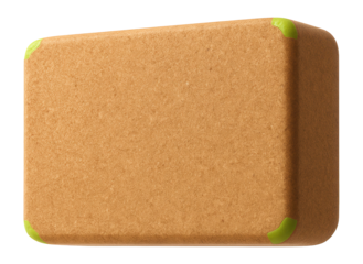 Cork yoga block with rounded edges for floor exercises