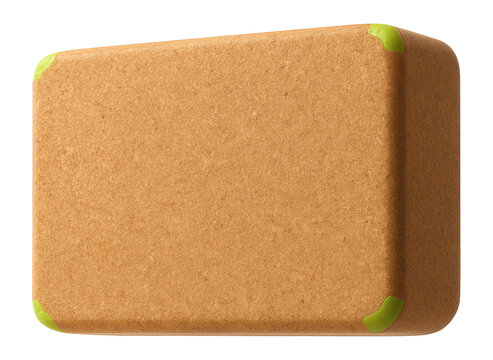 Cork yoga block with rounded edges for floor exercises
