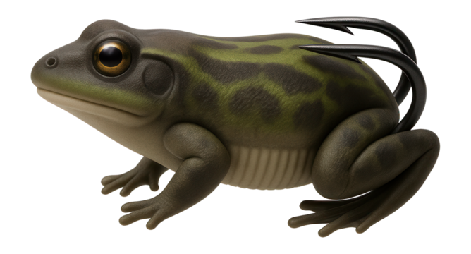 Soft frog lure with dual hook system and weedless design for lily pad fishing