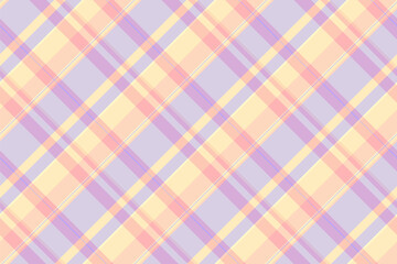 Print check background fabric, repetition tartan pattern plaid. Part seamless texture textile vector in light and lemon chiffon colors.