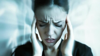 Dizziness moment frame: Female figure shows unsteady posture, inner swirl, equilibrium fight, mental haze, physical symptom, wellness drift, psychological strain, medical clue, stress sign, wellness