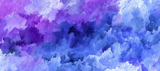 Fototapeta premium Cool purple to icy blue watercolor background 