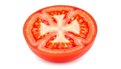 Close-up of a halved tomato