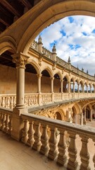 Ancient arched walkway, sunny day