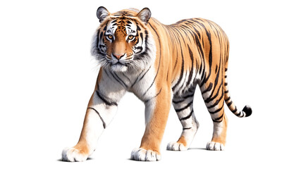 Obraz premium Illustration of tiger walking isolated on transparent background