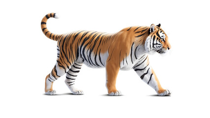 Fototapeta premium Illustration of tiger walking isolated on transparent background