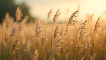 Wild grasses swaying in the wind. Nature's beauty in grass movement. Ultra-realistic grass landscape photography. Captivating scenes of windy fields.