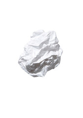 Crumpled white paper ball, isolated