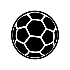 Fototapeta premium Soccer ball icon on transparent background black silhouette 