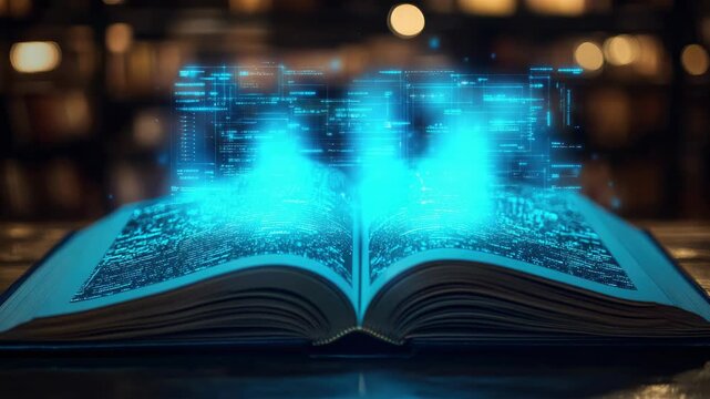 E-learning access path: intelligent process, digital book, seamless tool, tech delivery, content integration, smart archive, page shift, modern education, platform change, knowledge solution