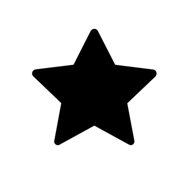 Star icon on transparent background black silhouette rating symbol
