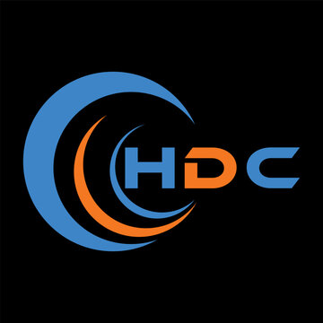 HDC letter design. HDC letter technology logo design on a Black background. HDC Monogram logo design for an entrepreneur and business