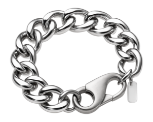 Chunky silver chain bracelet with oversized lobster clasp
