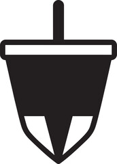 Traditional Dreidel Silhouette Vector | Black Jewish Holiday Icon