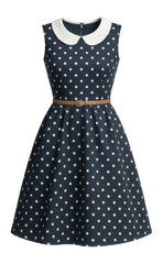 Vintage-inspired polka dot sundress with Peter Pan collar
