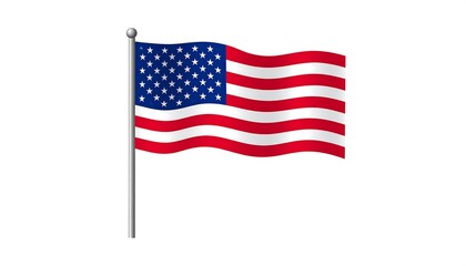 Fototapeta premium Waving American flag on a pole