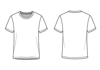 Naklejka premium Black T-Shirt Front and Back Template – Flat Vector Illustration