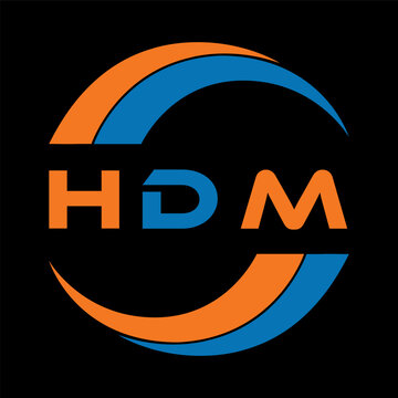 HDM letter design. HDM letter technology logo design on a Black background. HDM Monogram logo design for an entrepreneur and business