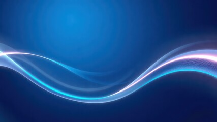 Fototapeta premium Flowing luminous lines in shades of blue and pink provide a dynamic background, suggesting movement and energy