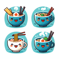 Happy cup of ramen with steam