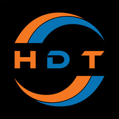 HDT letter design. HDT letter technology logo design on a Black background. HDT Monogram logo design for an entrepreneur and business