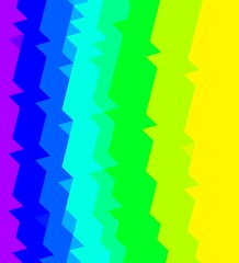 Abstract vertical zigzag pattern with blue, green, and yellow colors