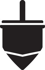 Traditional Dreidel Silhouette Vector | Black Jewish Holiday Icon