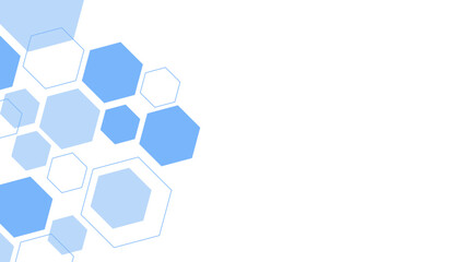 Abstract blue hexagon shape for frame illustration design