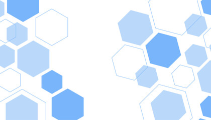 Abstract blue hexagon shape for frame illustration design