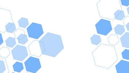 Abstract blue hexagon shape for frame illustration design