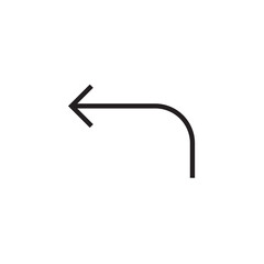 Fototapeta premium turn left arrow icon outline editable stroke line drawing eps