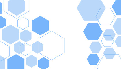 Abstract blue hexagon shape for frame illustration design
