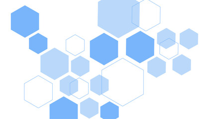 Obraz premium Abstract blue hexagon shape for frame illustration design