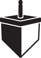 Traditional Dreidel Silhouette Vector | Black Jewish Holiday Icon