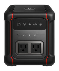 Fototapeta premium Portable solar generator with expandable battery capacity and AC outlets