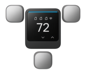 Zonal thermostat with multiple sensors and a central control unit for multi-room temperature management