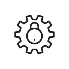 lock setting icon outline editable stroke line drawing eps