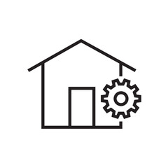 home setting icon outline editable stroke line drawing eps