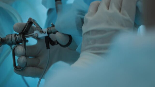 Laparoscopic surgery for prostate adenoma treatment.