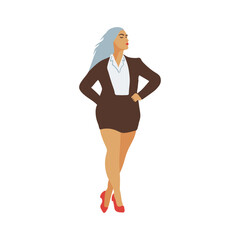 Confident woman in a professional suit, designed with minimalist style for fashion, business and branding projects featuring feminine empowerment.