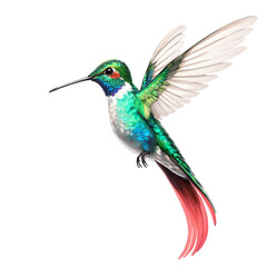 Obraz premium Illustration of a hummingbird hovers with its wings spread isolated on transparent background